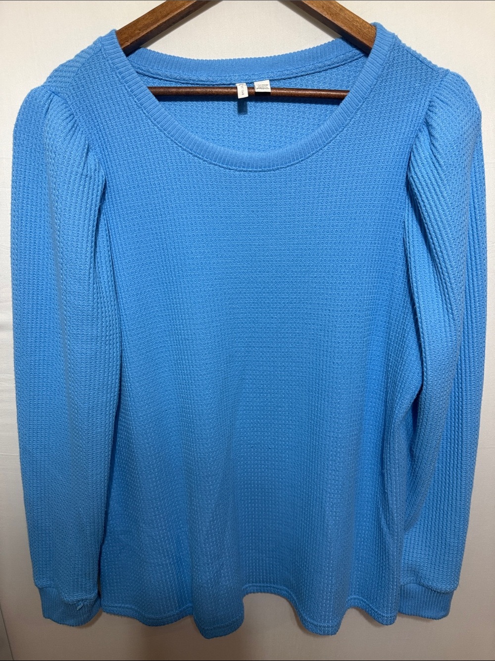 Cato Light Blue Ribbed Knit Top